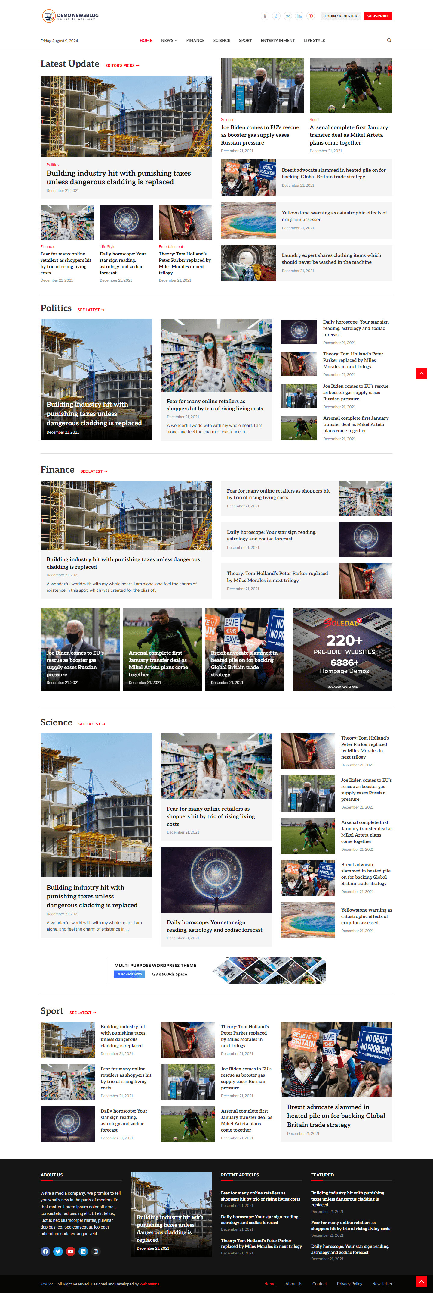 English Newspaper WordPress Website One - online bd work