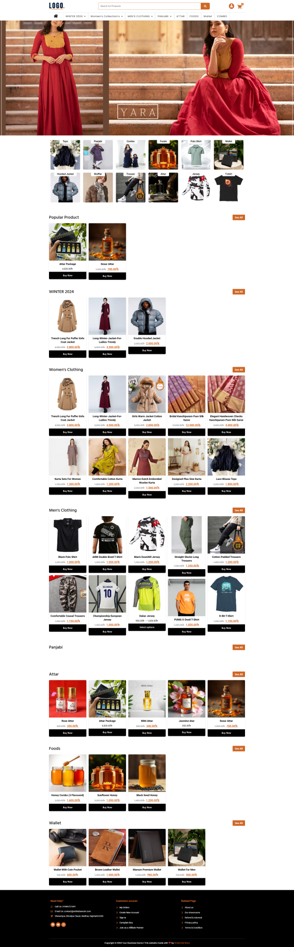 E Shop Ecommerce WordPress Website